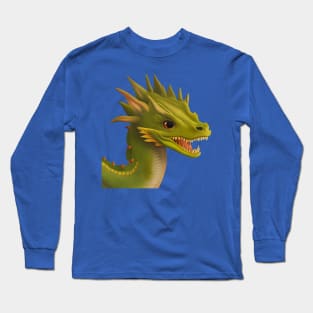 Baby Green Dragon on Transparent Background Long Sleeve T-Shirt